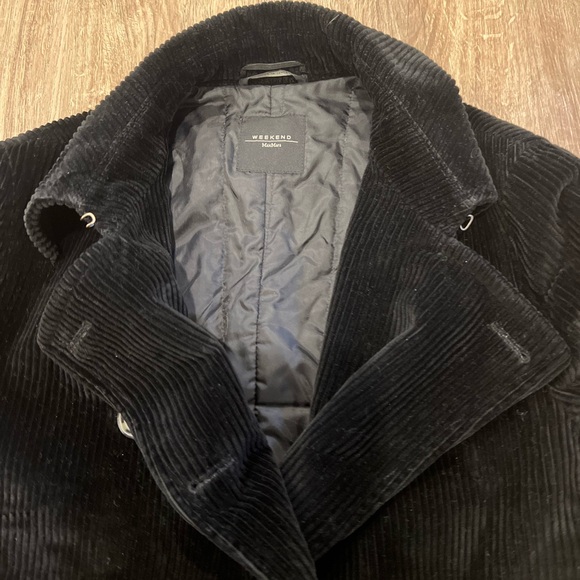 Weekend MaxMara Black Corduroy Pea Coat - Picture 5 of 8